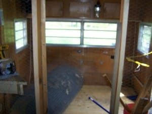 Feed room, looking out