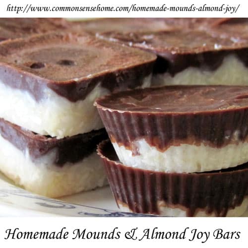Homemade Mounds Bars and Almond Joy Bars @ Common Sense Homesteading